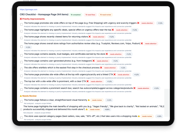 CRO Conversion Checklist